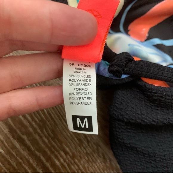 Maaji Womens jungle rainbow plunge v neck reversible tie back one piece swim M - Picture 7 of 13